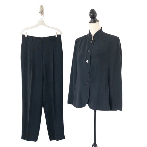 Jones New York Women’s Midnight Navy Blue Ribbed Mandarin Collar Jacket Size 10 - Picture 10 of 11